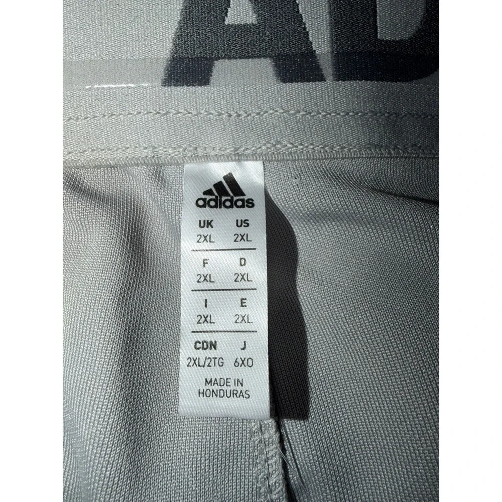 Adidas Men 2XL Icon Pro Gray Baseball Pants Stretch Elastic Blue Logo Stripe NWT